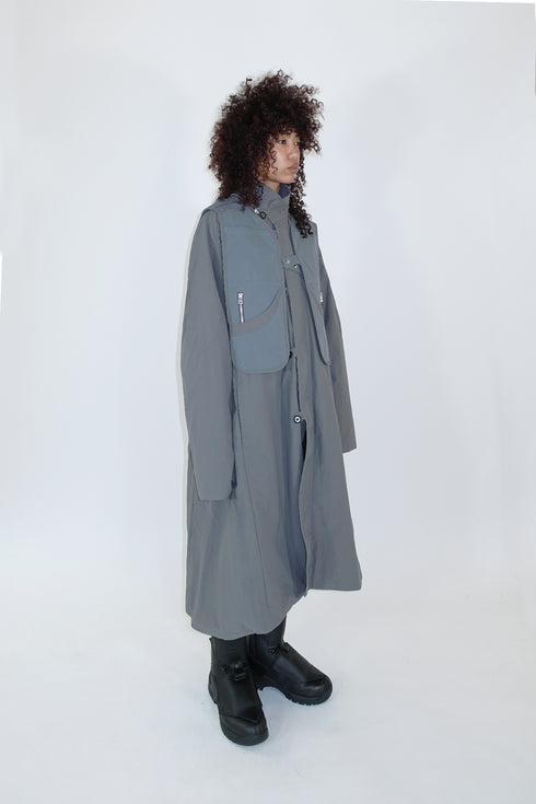 ECO GIL LONG COAT w/VEST -GRAY(BAMBOO CHARCOAL)- *Last1